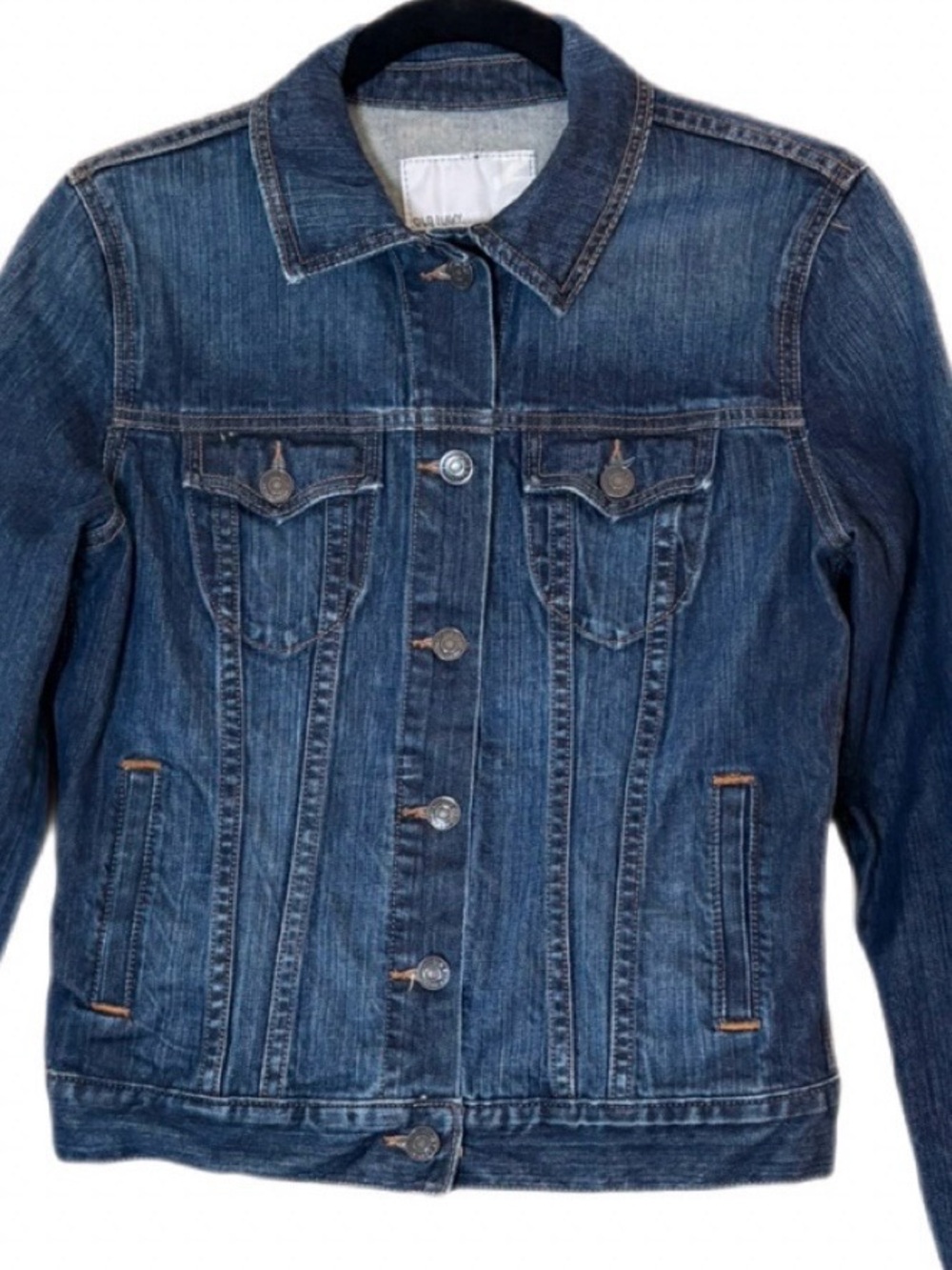 Old Navy Denim Jacket Medium Classic Button Front Stretch Blue M - Picture 3 of 6